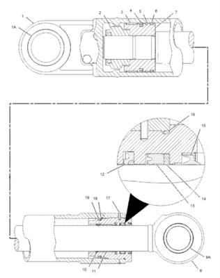 Assy 1589061 цилиндра ведра гидравлического цилиндра E320C 320C экскаватора Belparts