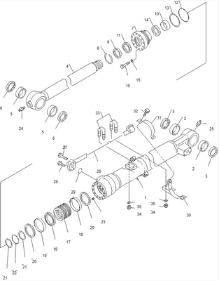 Assy 707-01-0A320 цилиндра ведра гидравлического цилиндра PC200-7 экскаватора Belparts