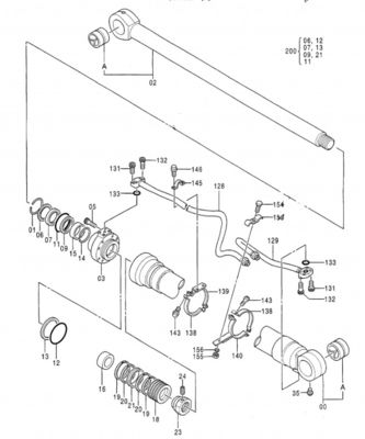 Assy цилиндра ведра экскаватора