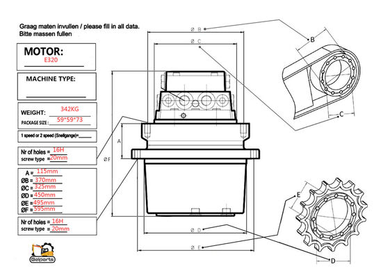 Части экскаватора E322C E324D E325C E325D Travel Motor Assy 199-4521