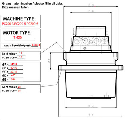 Части экскаватора Komatsu PC200-8 Двигатель путешествий Assy 20Y-27-00500 20Y-27-00501 двигатель конечного привода