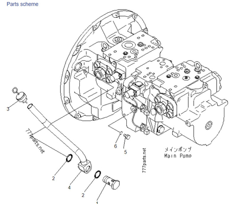 Komatsu PC400-7 708-2H-00022 708-2H-00450 708-2H-00460 Гидравлический насос для деталей экскаваторов