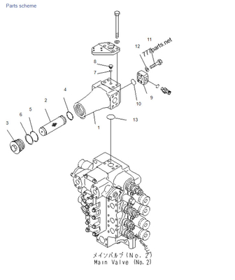 Замена главного управляющего клапана экскаватора Komatsu PC1250SP-7 21N-62-31201 21N-62-31221 21N-62-31230 07000-12055